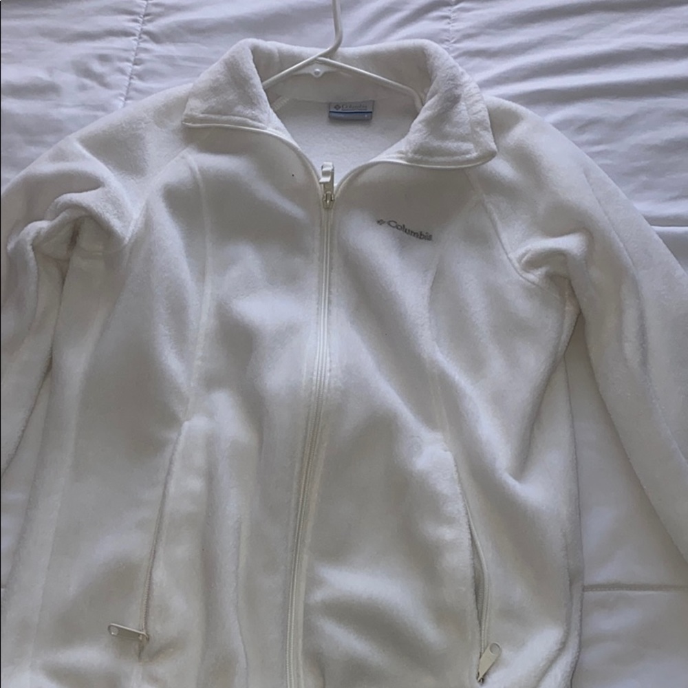 White Colombia zip up